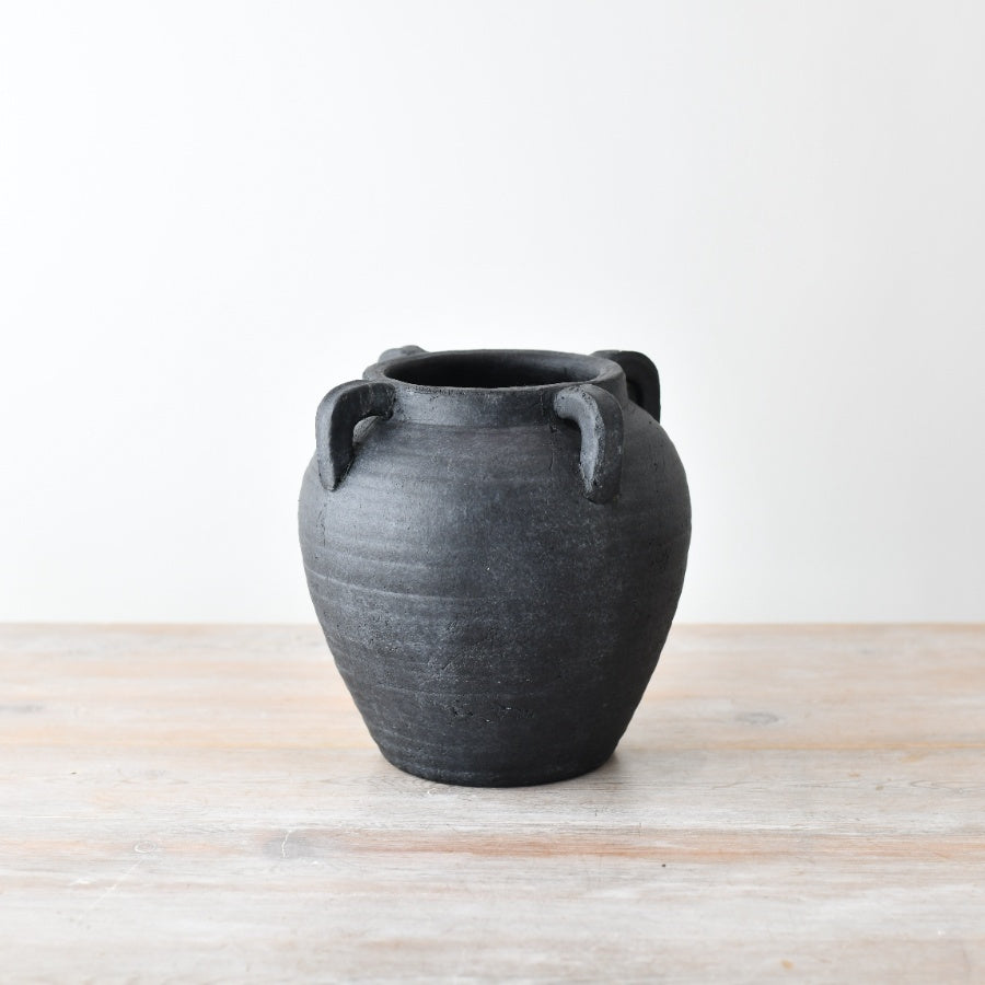 Medium Black Rustic Pot