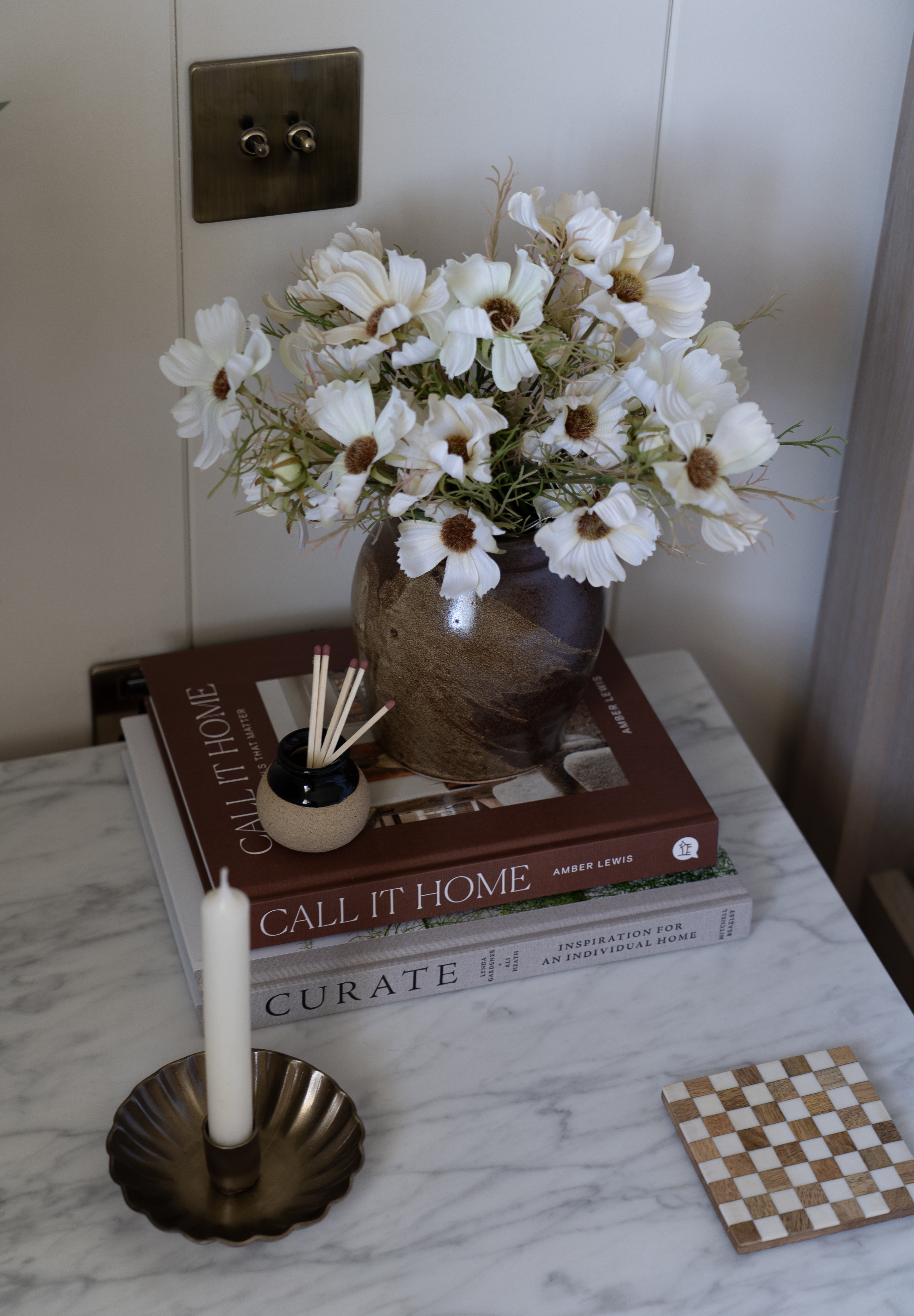 Brass Scalloped Candle Holder