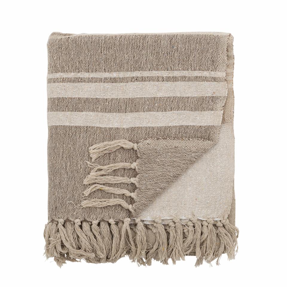 Natural Block Stripe Throw