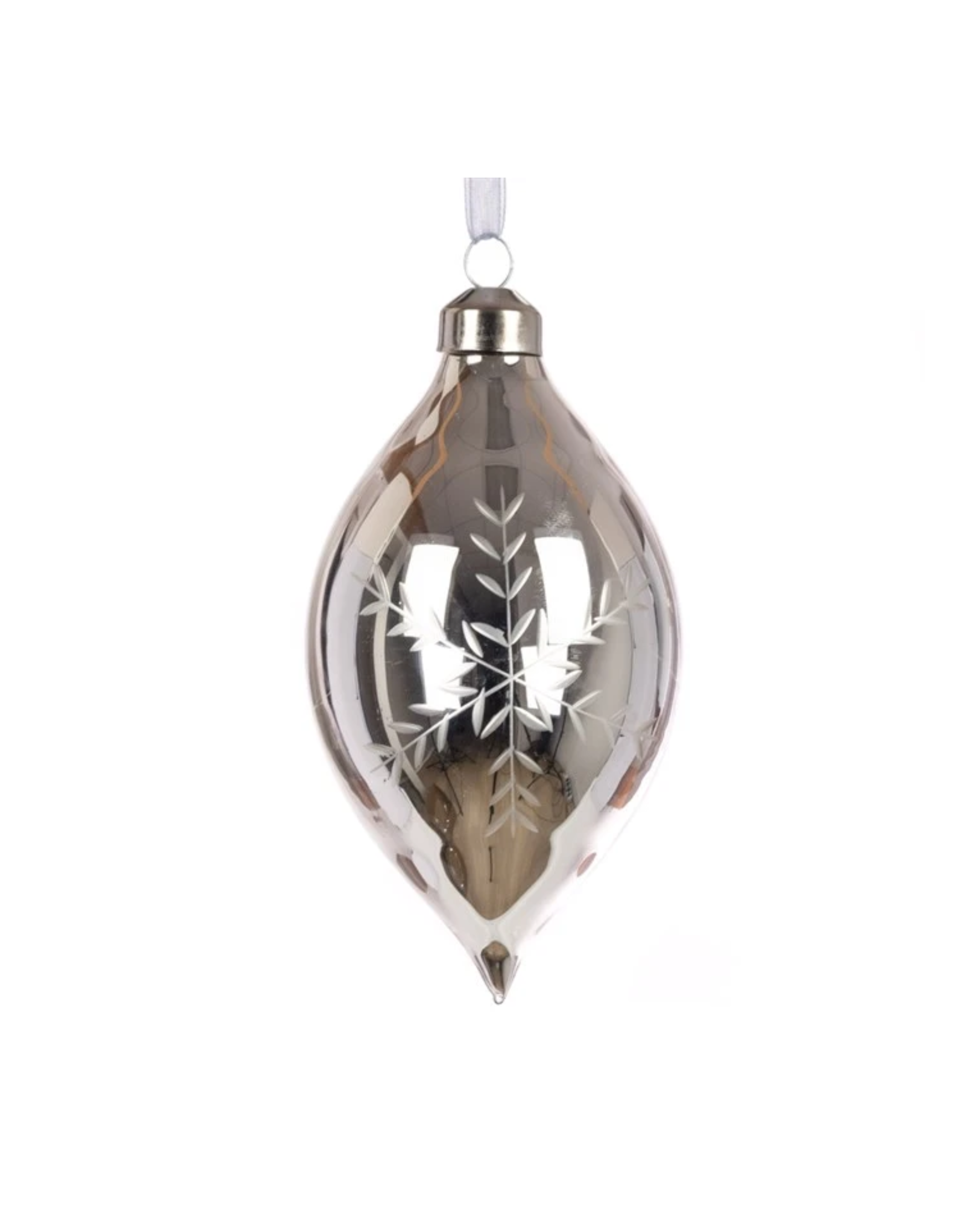 Antique Silver Snowflake Finial Bauble