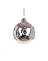 Antique Silver Snowflake Glass Bauble