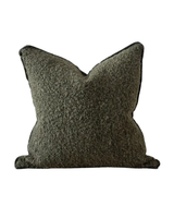 Olive Bouclé Cushion Cover