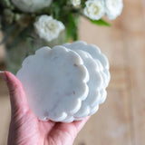 White Marble Scallop Coasters (Set of 4)