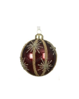 Burgundy Stripe Starburst Bauble
