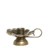 Antique Brass Scallop Candle Holder