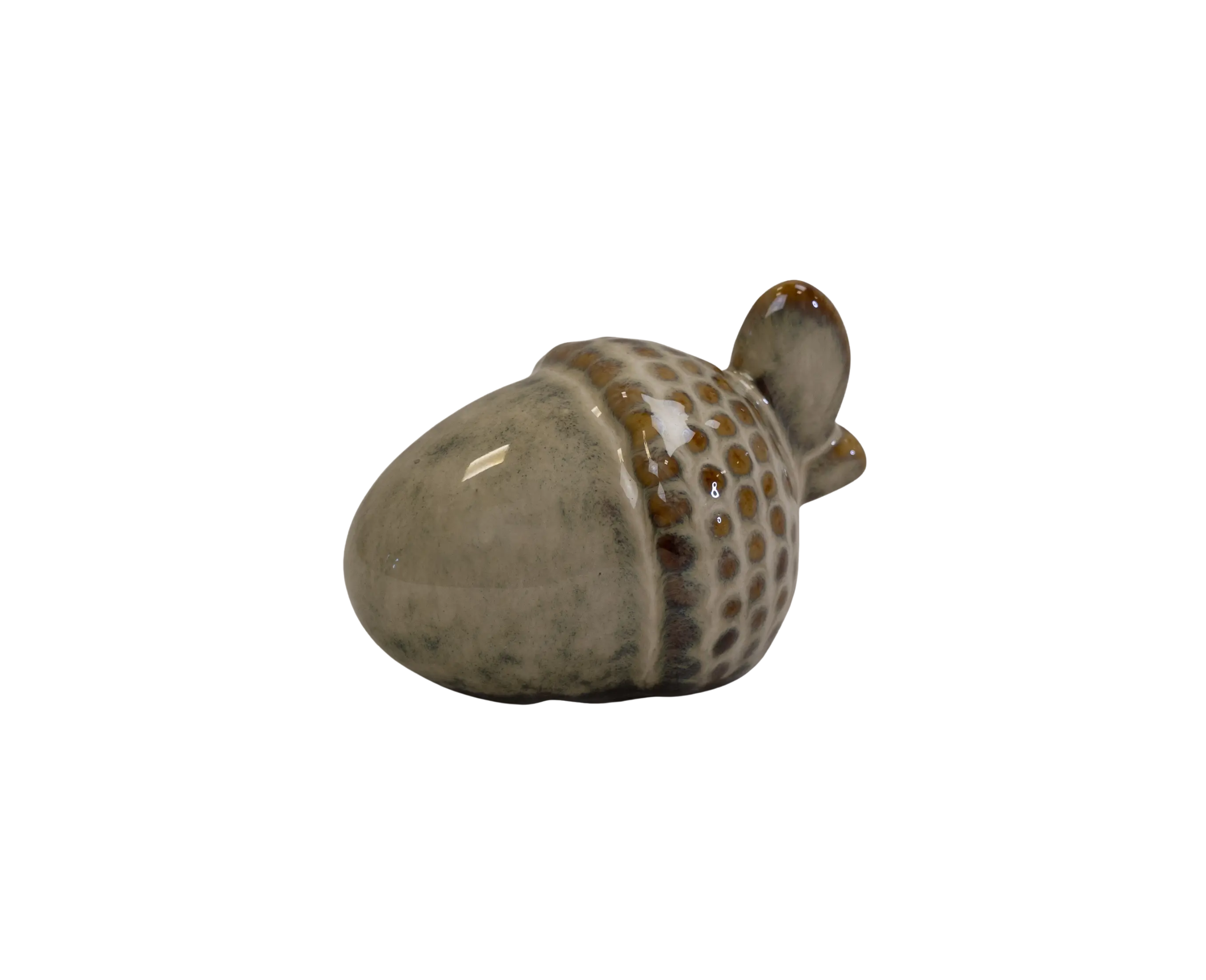 Beige Mottle Ceramic Acorn Decoration