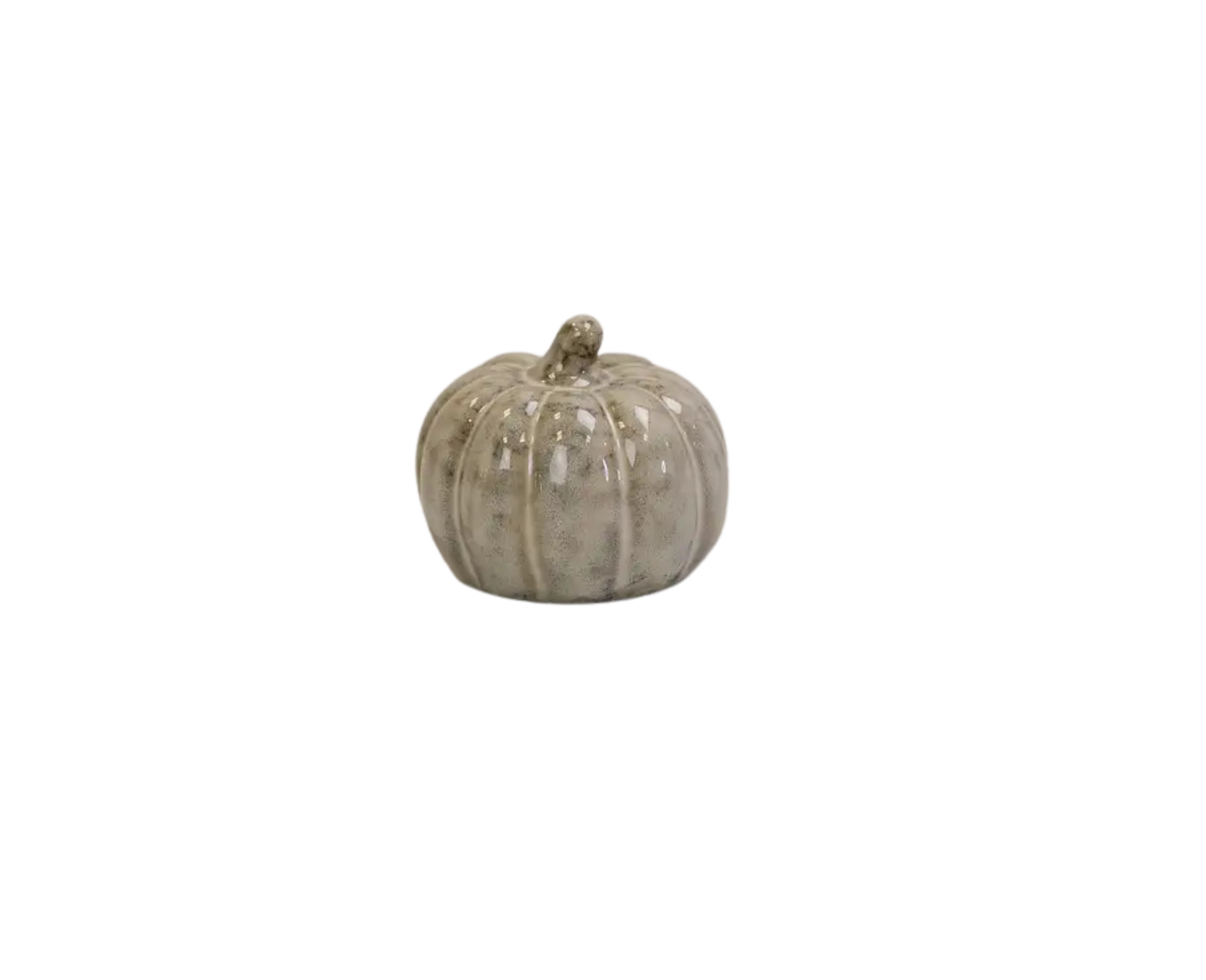 Beige Mottle Ceramic Pumpkin Small