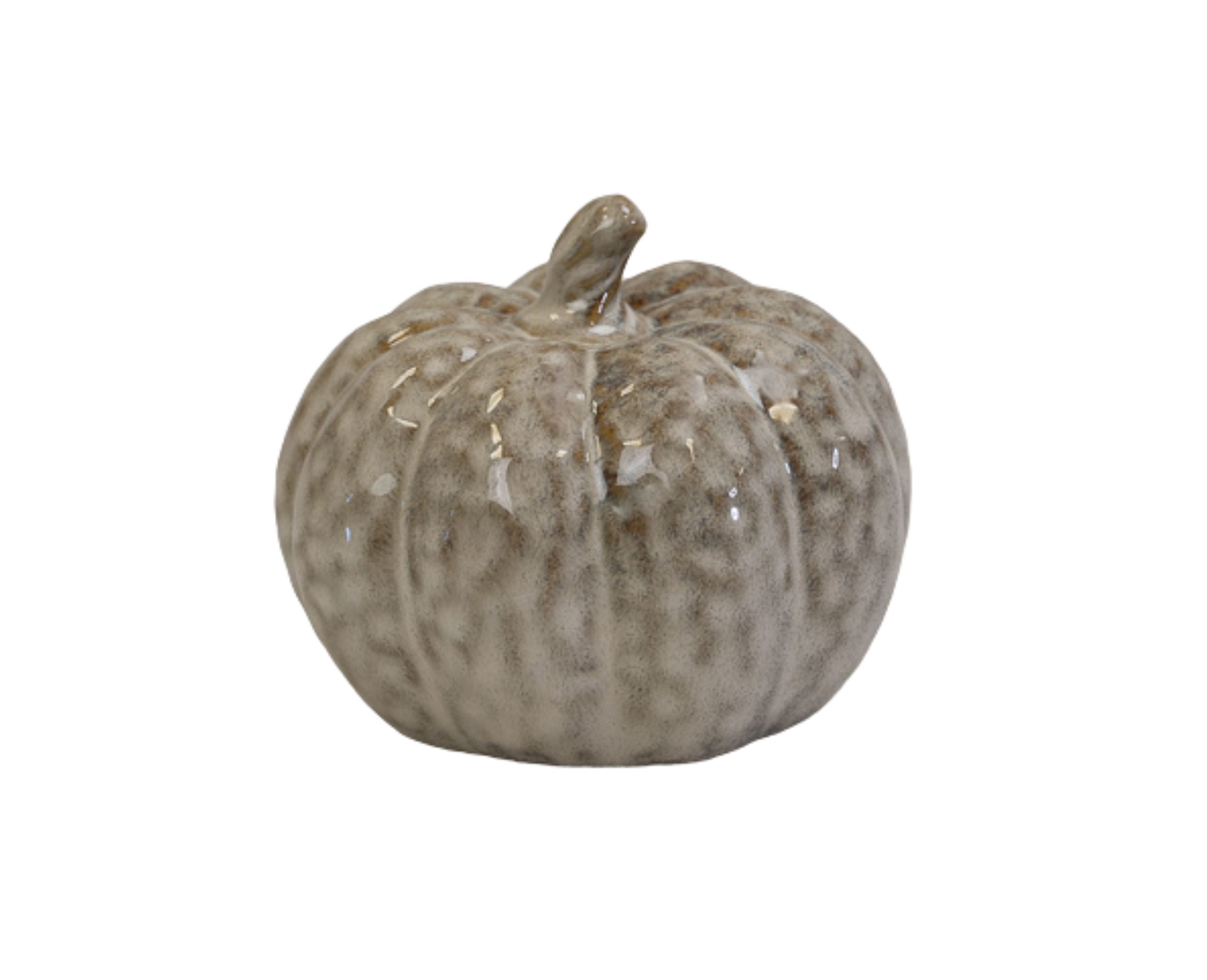 Beige Mottle Ceramic Pumpkin Medium