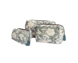 Blue Quilted Pouch - Set of 3