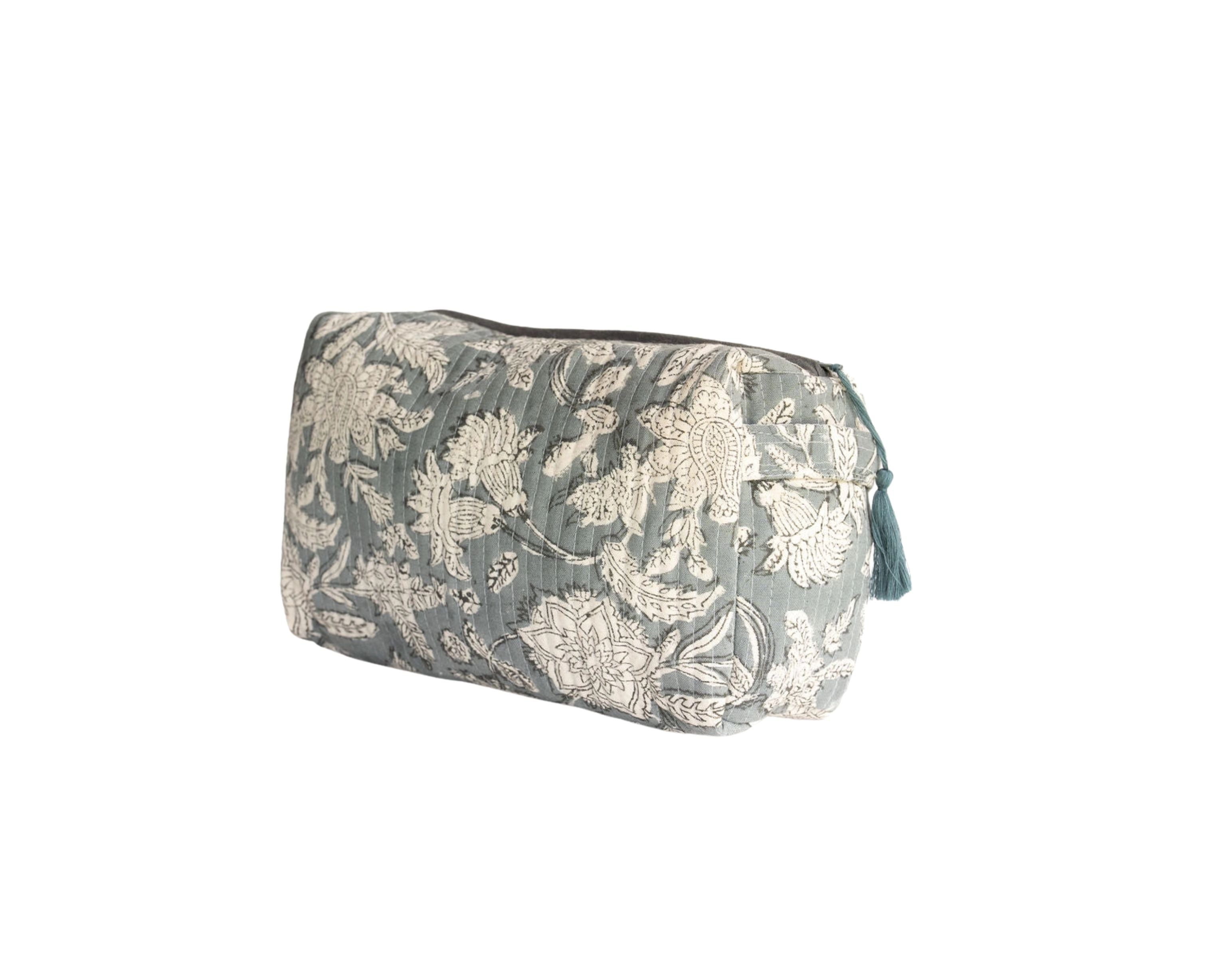 Blue Quilted Pouch - Set of 3