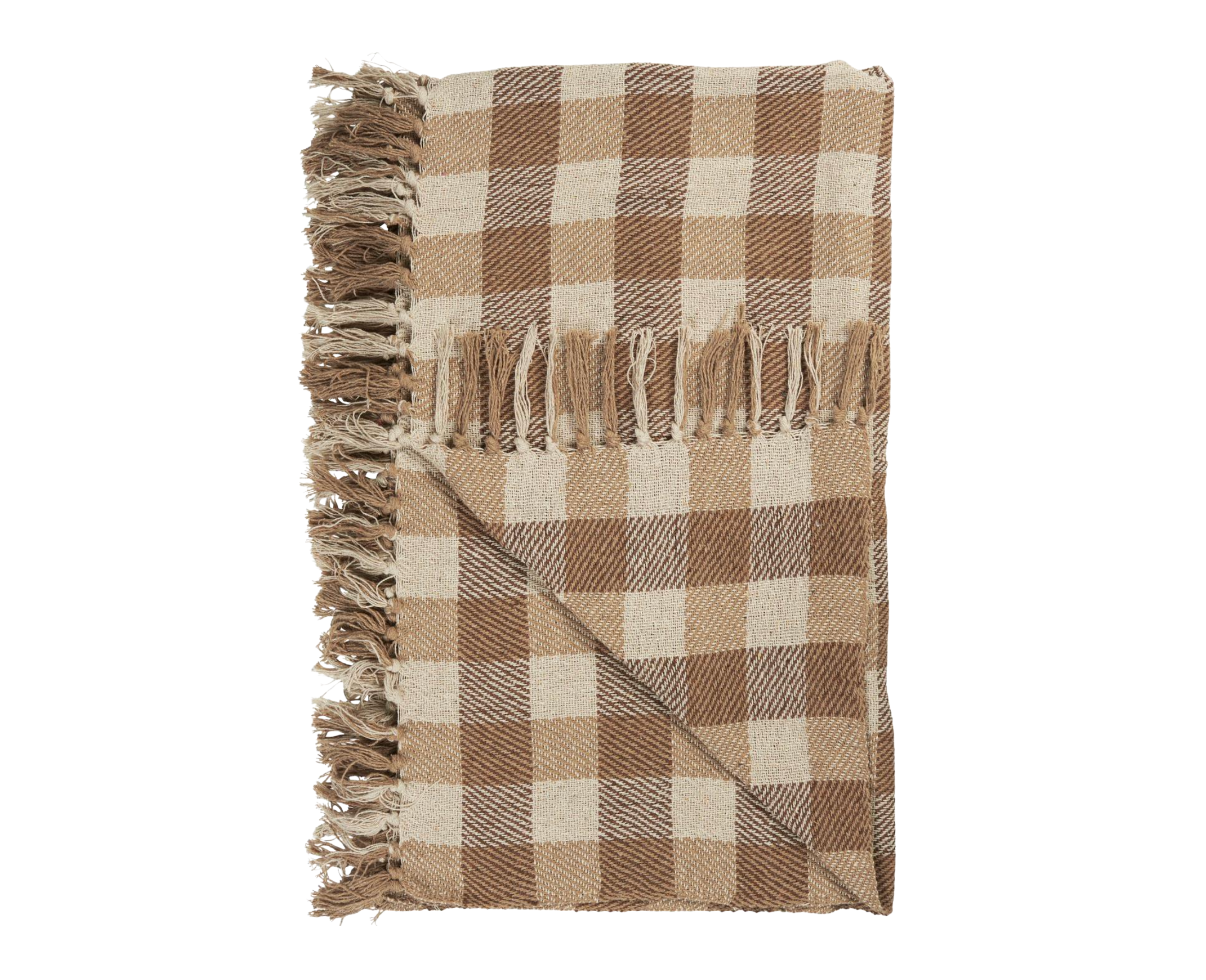 Brown Chequered Throw