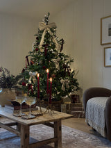 Folk Beige Stripe Embroidery Fabric Bow