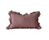 Christmas Red Gingham Ruffle Cushion Cover