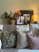 Christmas Red Gingham Ruffle Cushion Cover