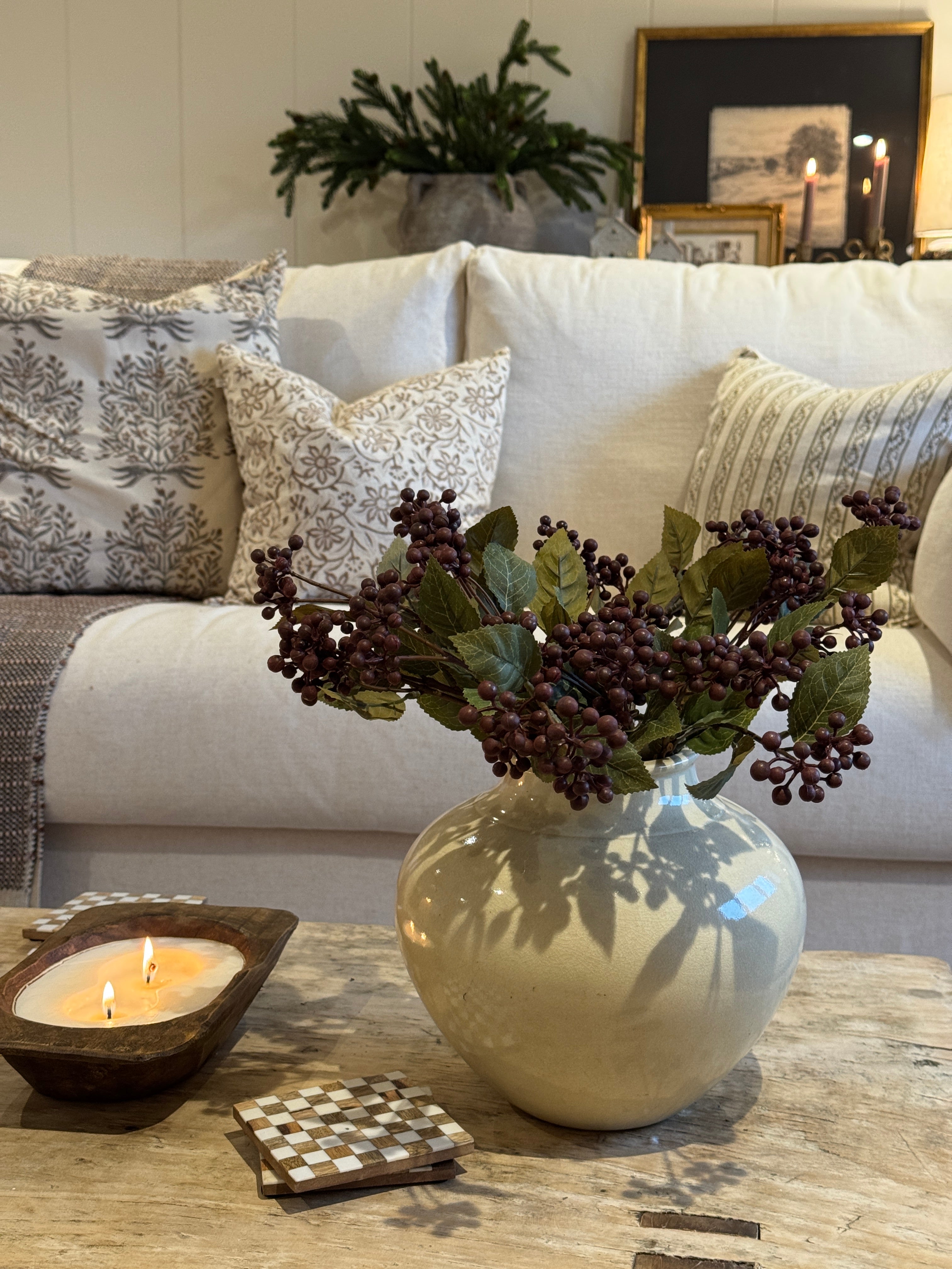 Burgundy Berry Branch