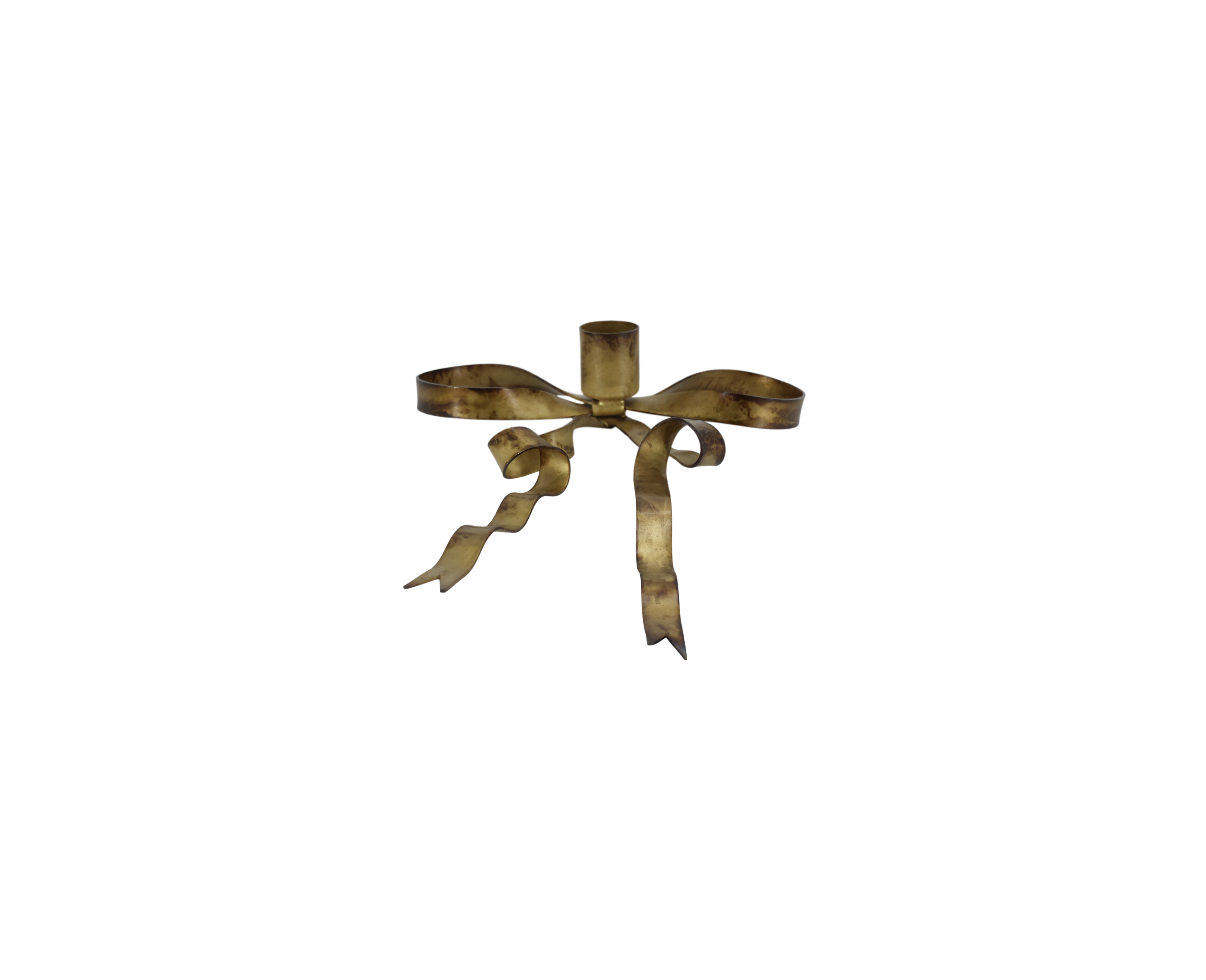 Flat Antique Bow Candlestick