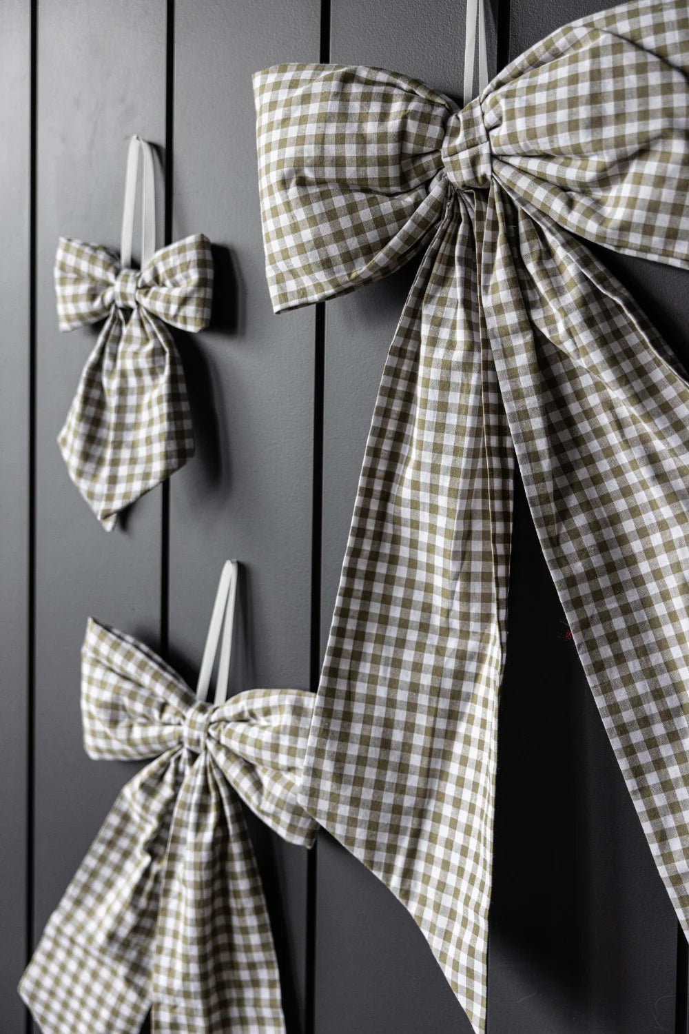 Gingham Green Fabric Bows