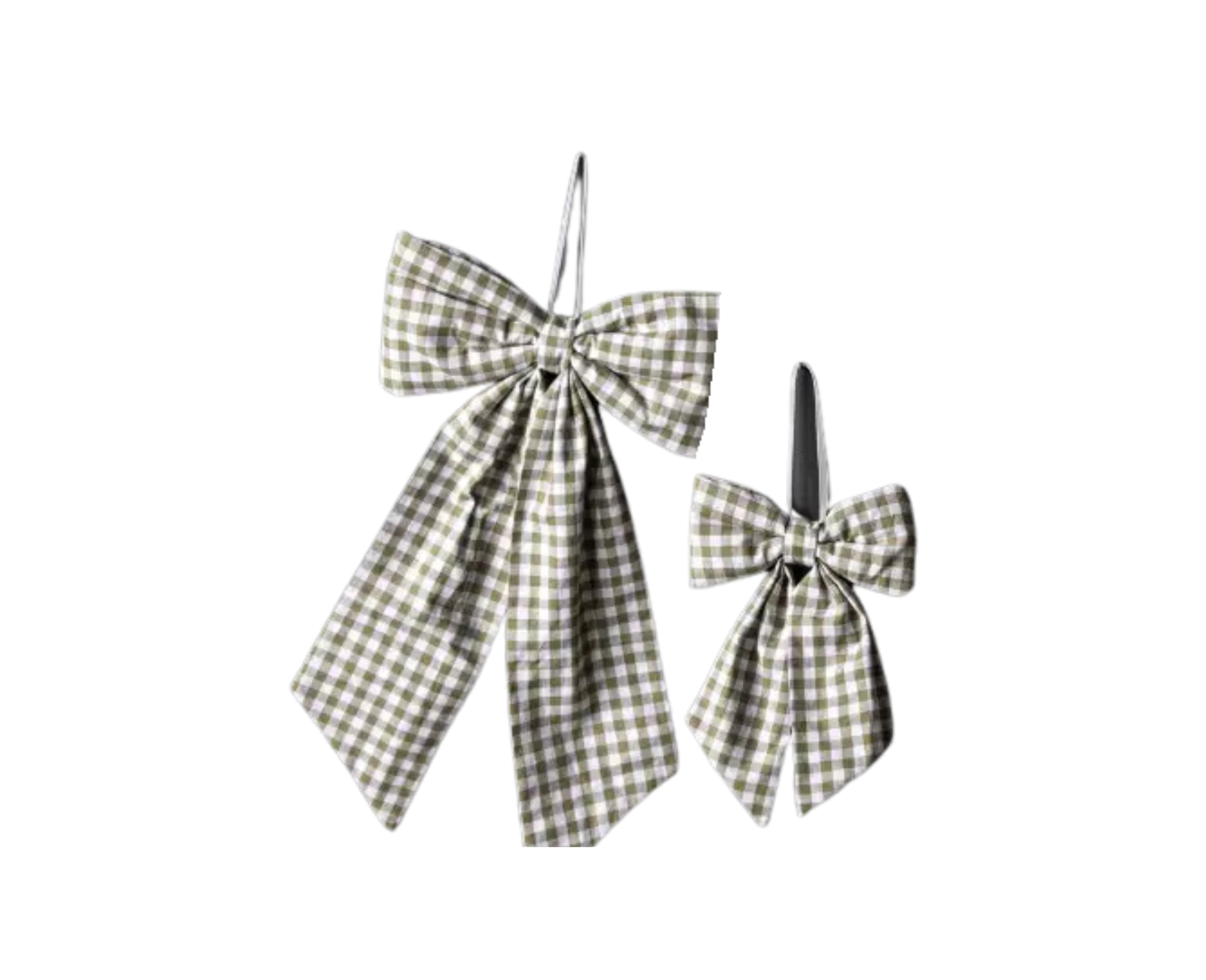 Gingham Green Fabric Bows