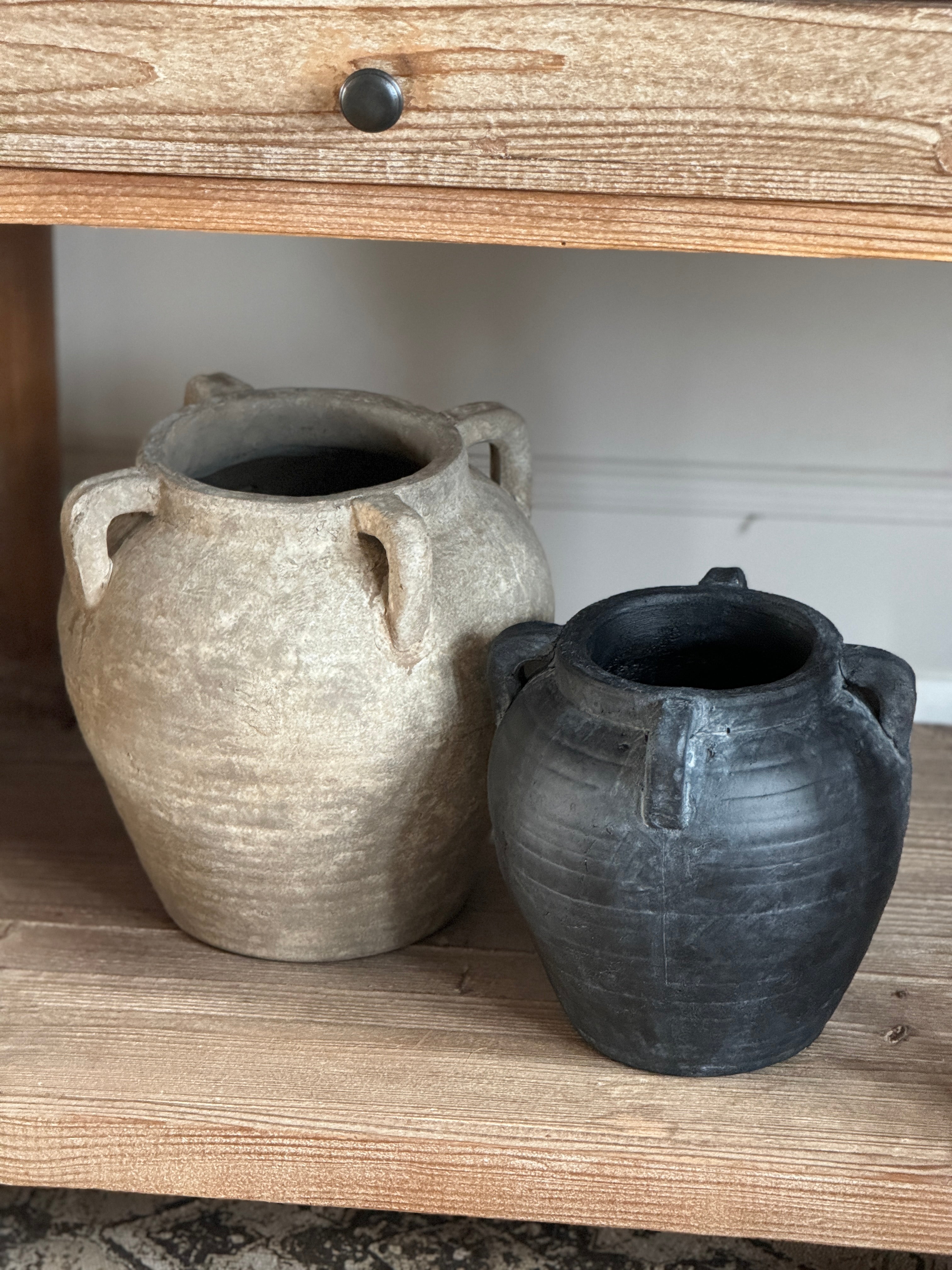 Large Grey Rustic Pot