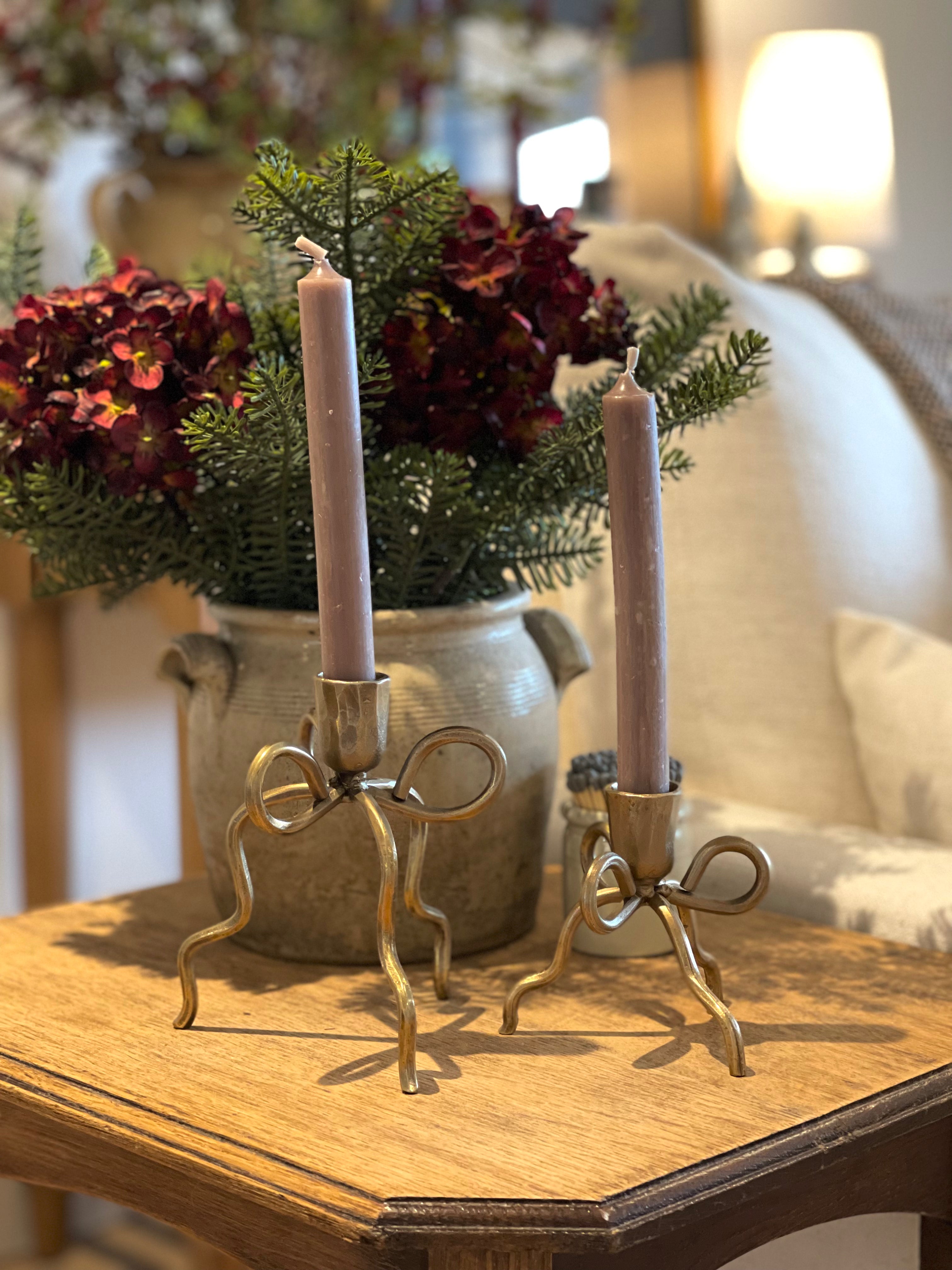 Gold Bow Candlesticks