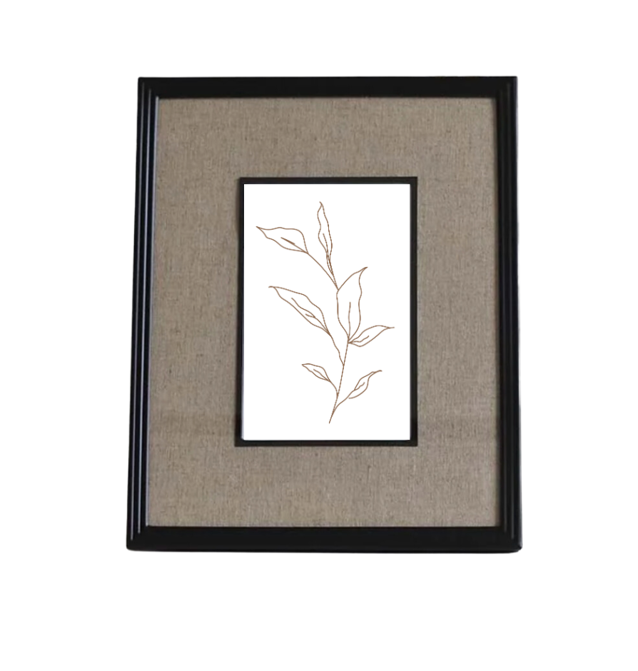 4x6 Linen Border Black Frame