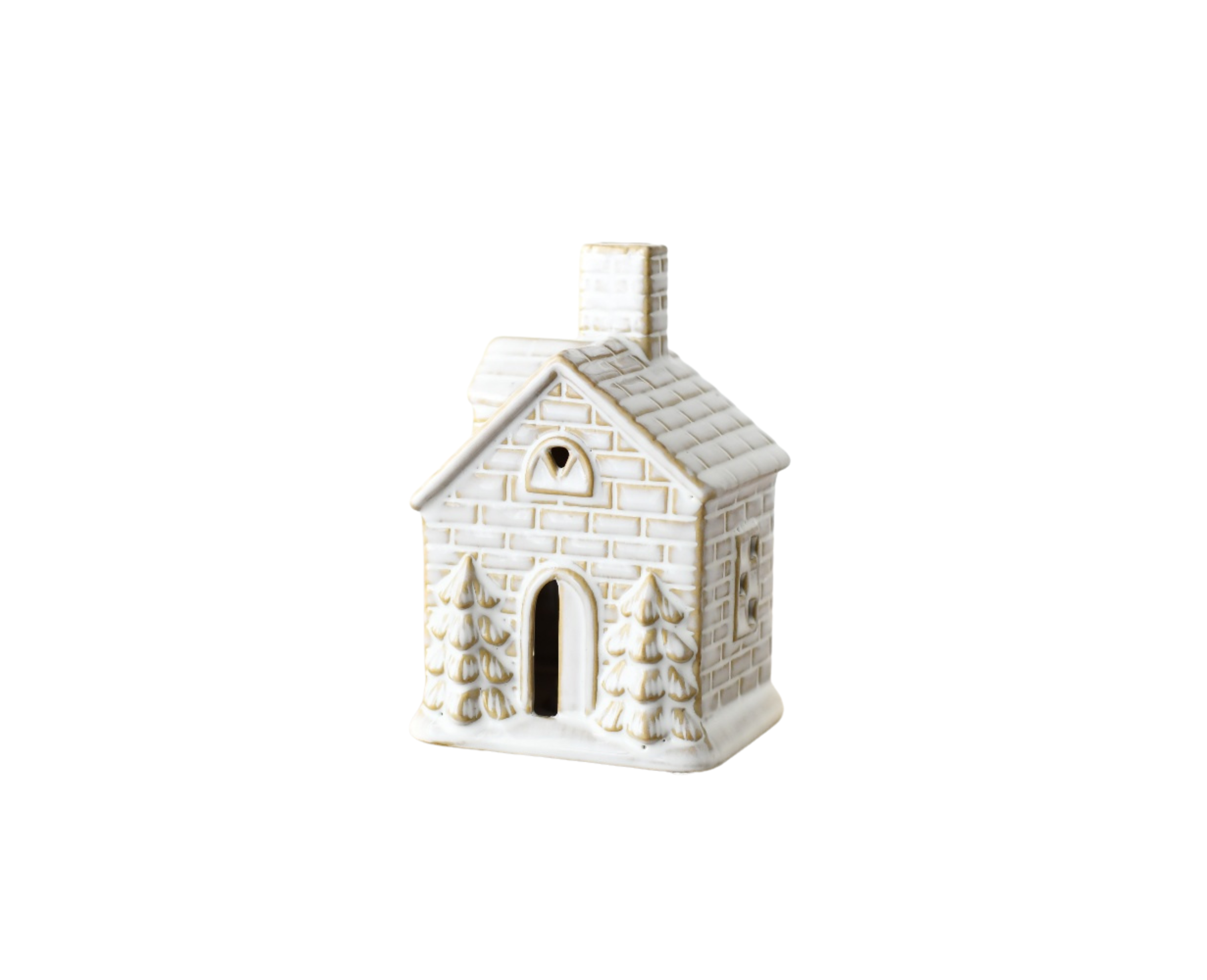 Medium Ceramic House with Led T-Light