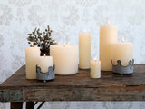 Rustic Off White Pillar Candle 60H