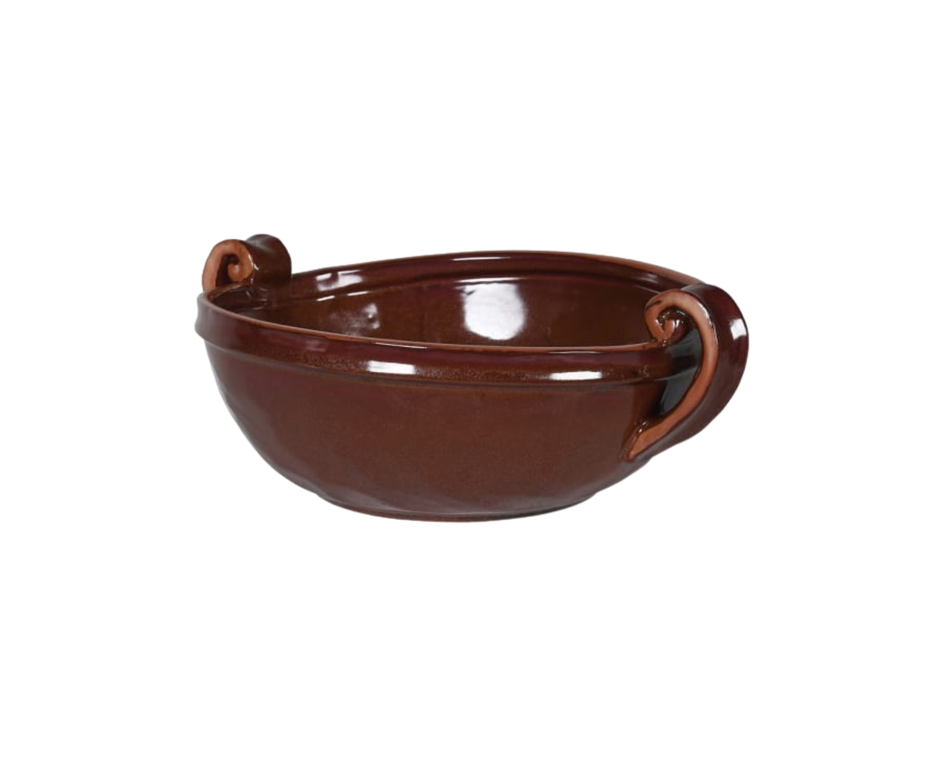 Rich Brown Bowl with Handles