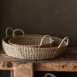 Large Round Seagrass Basket Tray