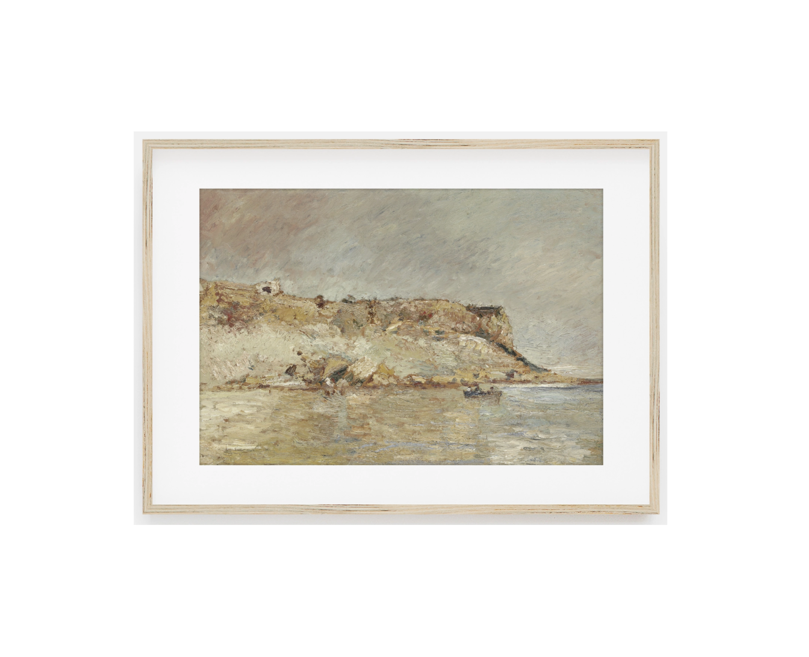 Vintage Moody Coastal Painting Muted Warm Art Print