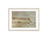 Vintage Moody Coastal Painting Muted Warm Art Print