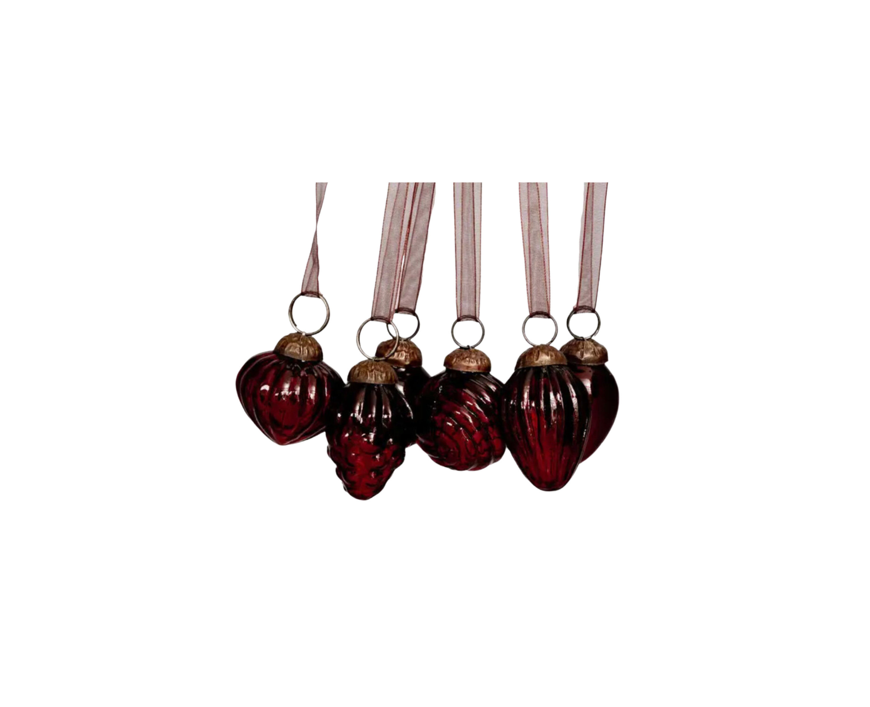 Set of 6 Small Wine Luster Baubles