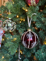 Burgundy Stripe Starburst Bauble