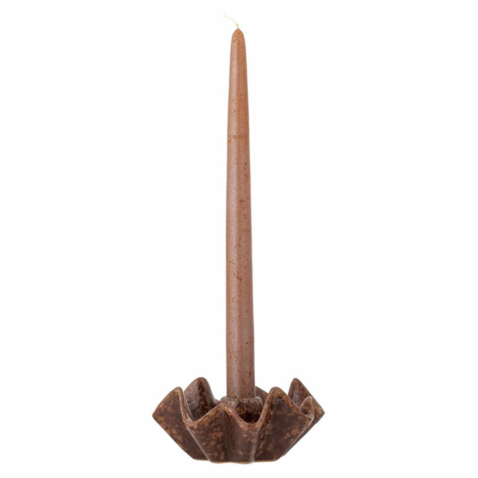 Brown Fluted Candle Holder