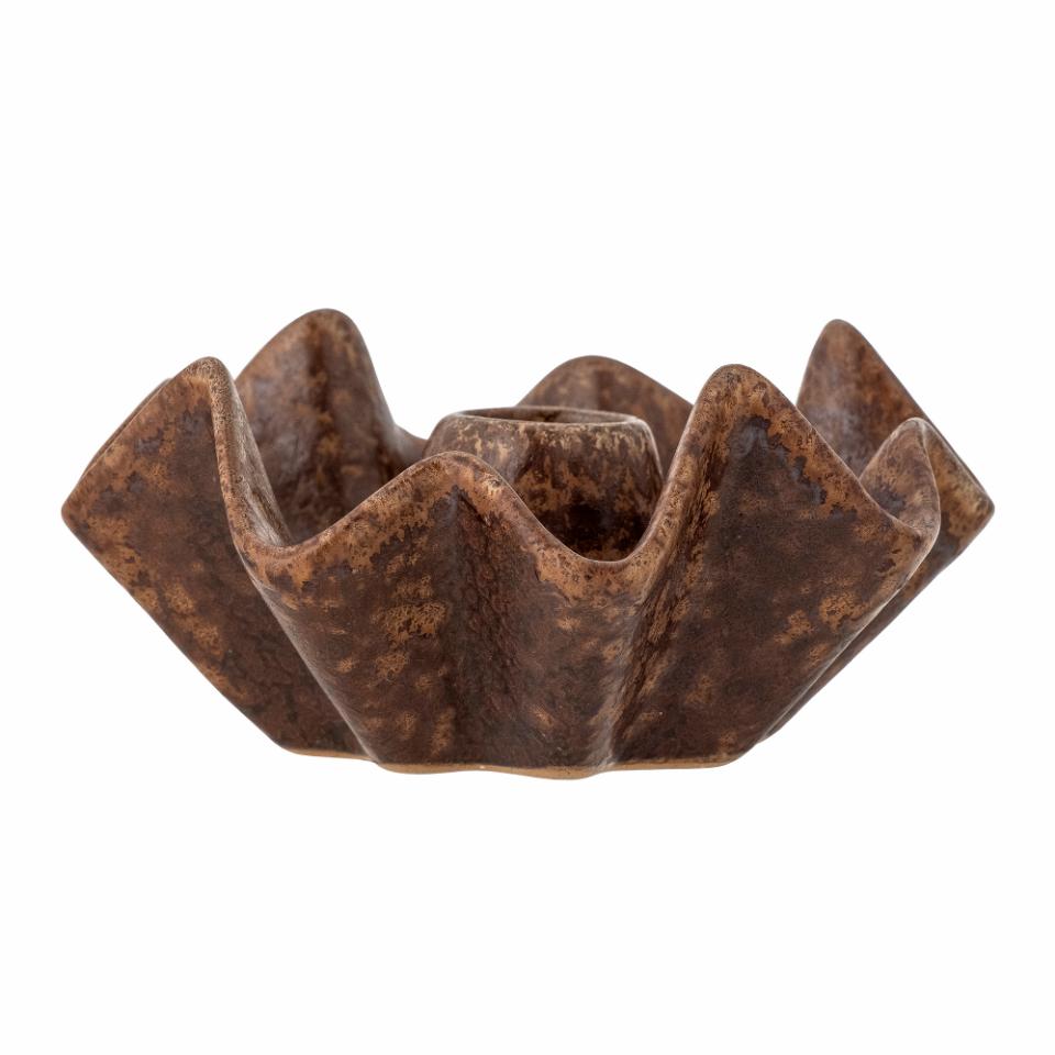 Brown Fluted Candle Holder